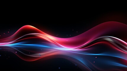 Wall Mural - colorful wave with a blue and red stripe. the wave is reflected in the water. the colors are bright 