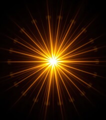 Wall Mural - Vibrant yellow starburst radiating outwards on a dark background, photography, aesthetic