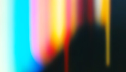 Wall Mural - Abstract modern illustration in blurred gradient style with vertical bands and soft transitions. Features blue, cyan, white, pink, orange, and black colors with flowing diffused shapes and soft light.