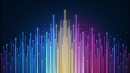 Dynamic abstract data streams of vibrant colors representing technology, digital transformation and innovation