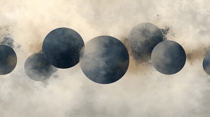 Wall Mural - Full moon bright in the dark sky, an abstract grunge background with circles and craters