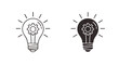 © nadialia - Set of lightbulb icons with gear inside, representing innovation and creative thinking.