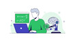 © RISKA - Artificial Intelligence Development Concept with Engineer and Robot Brain Illustration