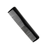 black barber comb isolated on white