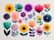 © Taylor - Colorful Flat Design Botanical Flower Illustrations for Decorative Patterns