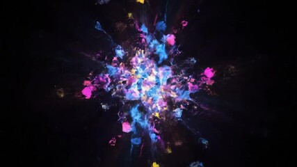 Wall Mural - colorful abstract explosion - a vibrant, dynamic abstract visualizer depicting a multicolored explos