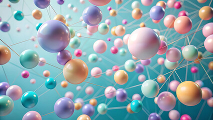 Wall Mural - Abstract minimalist background with floating pastel spheres for clean modern aesthetic and contemporary design compositions