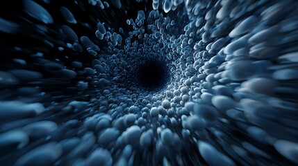 Poster - abstract space tunnel background with blue color, a modern design for wallpaper, banner, poster, cov