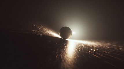 Wall Mural - a glowing sphere moves rapidly, creating a mesmerizing display of light and motion, with sparks flyi