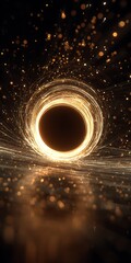 Canvas Print - a captivating depiction of a black hole in space, with swirling light and energy, representing the m