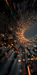 Wall Mural - abstract tunnel with bright lights creating a sense of depth and mystery, perfect for backgrounds an