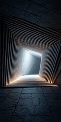 Wall Mural - abstract architecture tunnel with light and shadow perspective for modern design and futuristic conc