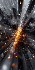 Wall Mural - abstract futuristic background with bright light beams and energy motion, creating a modern and dyna