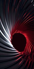 Wall Mural - abstract spiral design with red and black curves creating a modern and dynamic pattern with depth an