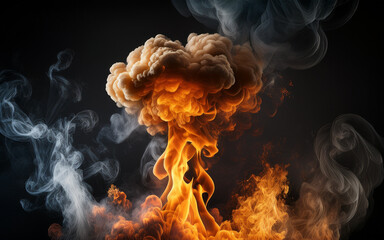 Wall Mural - smoke on black background