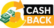 © Nazeer - Yellow circular arrow with stacked money and cash back text