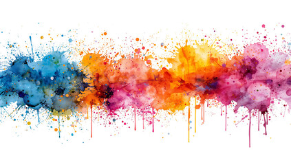 Wall Mural - dynamic explosion of vibrant watercolors with a multitude of hues and shades creating a