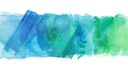 Wall Mural - vibrant watercolor brushstrokes transition in gradient on transparent backdrop