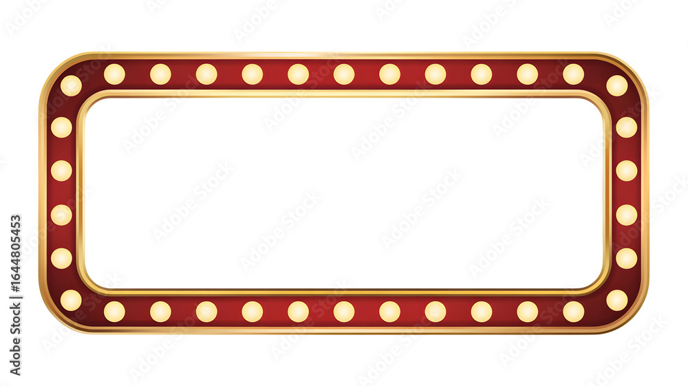 Retro Marque Sign Retro marquee sign with glowing lights, perfect for announcements and ...