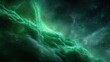 © nurhikmah - Emerald nebula swirls with luminous green gas clouds, speckled with distant stars against a dark cosmic backdrop