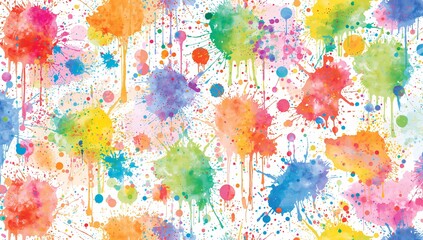 Wall Mural - vibrant watercolor splash explosion with transparent backdrop, creating an expressive splatter
