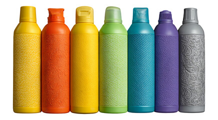 Colorful Isolated Bottles on Transparent Background for Design Use