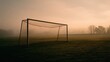 © Usman - Hazy Soccer Goal on Empty Field at Dusk with Soft Lighting