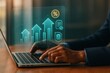 © Haseeb - Business Growth Analytics Interface with Upward Arrows, Financial Stats and Performance Charts