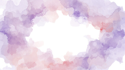 Wall Mural - abstract watercolor cloud frame with transparent center on isolated setting