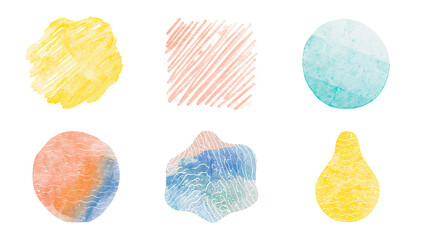 Wall Mural - a collection of playful watercolor spots showcasing vibrant textures on transparent field