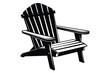 © Dipta - Stylish black outdoor Adirondack chair features solid wood construction, promising comfort and timeless appeal