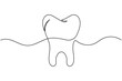 © Md. Sohel - Tooth and teeth continuous one line drawing minimalist smile healthy dental  vector illustration