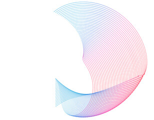 Wall Mural - design elements on white background isolated. creative art. abstract wavy stripes. colors lines crea
