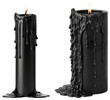 © Katawut - Two black melted candles burning brightly isolated transparent background perfect for halloween gothic decor