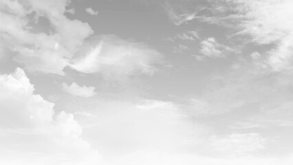 Wall Mural - white cloudy sky for background. clouds in the sky black and white photo