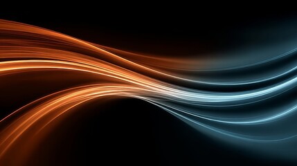 Canvas Print - illuminating streaks on deep black canvas with dynamic graphic elements evoking technological energy