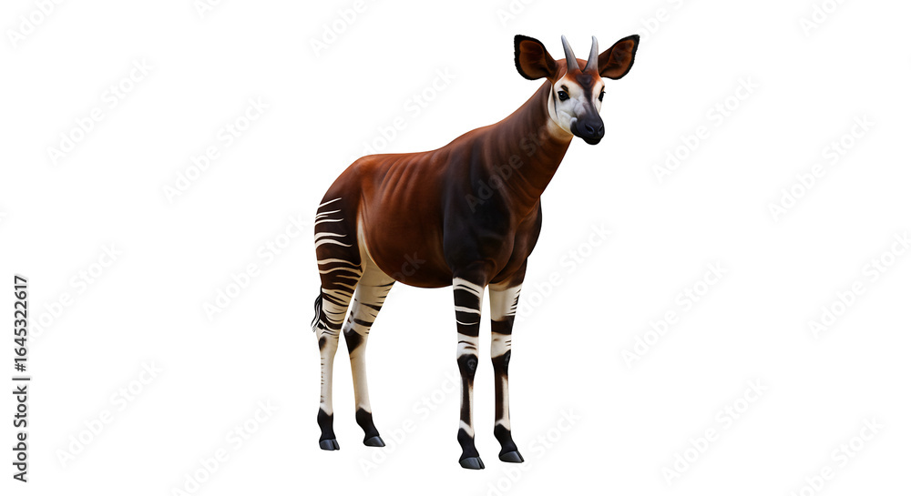 Photo Stock オカピの美しい縞模様 神秘的なアフリカの動物 | Adobe Stock