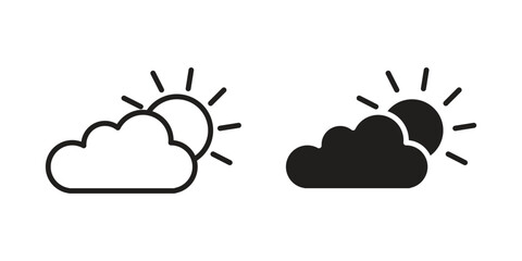 Wall Mural - Cloud sun icon