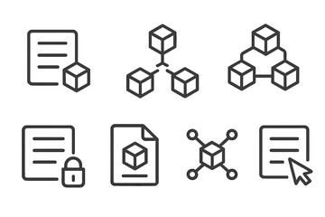 Wall Mural - Exploration of blockchain technology concepts and their interconnections in a digital format