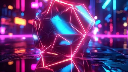 Abstract neon geometric shape