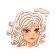 © Natalia - Female person thinks. Avatar. Vector illustration.