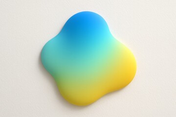 Wall Mural - abstract smooth gradient shape with blue to yellow transition on textured white background, symboliz