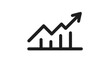 © Usama - Line graph icon with upward trend, black silhouette, isolated,