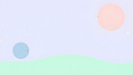 Wall Mural - minimal geometric shapes over smooth gradient background, pastel palette, flat clean design.