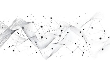 Abstract network illustration with connecting dots and lines on a white background design art
