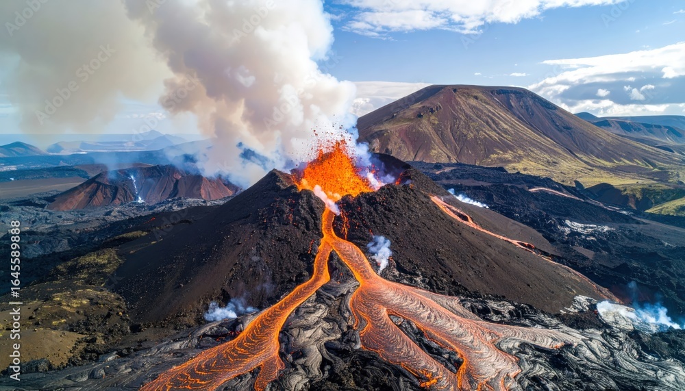 Fiery eruption of Volcano: witness a powerful and awe-inspiring scene ...