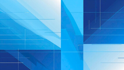 Wall Mural - Abstract blue corporate background with layered geometric shapes and lines
