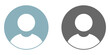 © SUMAIA - Two circular user profile icons one blue one grey user icon avatar icon