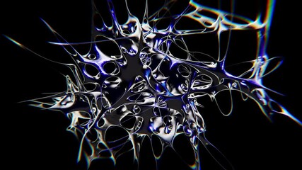 Design of Distorted chrometype futuristic y2k looping design element Background
