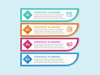 Wall Mural - vector illustration for 4 steps infographic design template with icons. template for process, presen